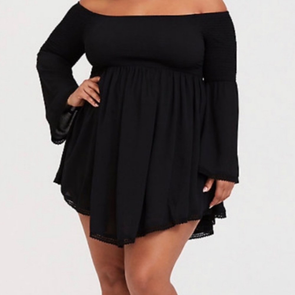 Torrid black coverup swimsuit 3  20 22 24 top